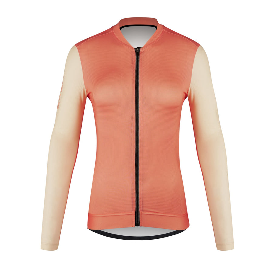 Le Knicks Women's Long Sleeve Summer Jersey Peach/Vanilla