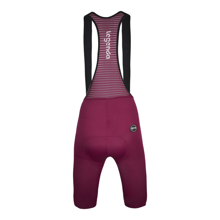 Legenda Men's Seamless Burgundy Bib Shorts