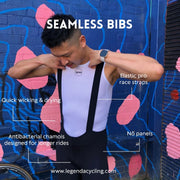 Legenda Mens Seamless Bibshorts Navy