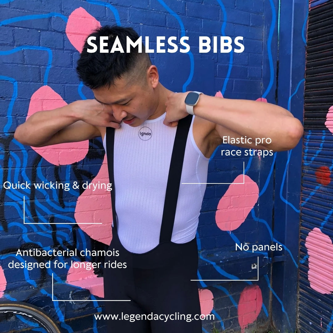 Legenda Mens Seamless Bibshorts Black