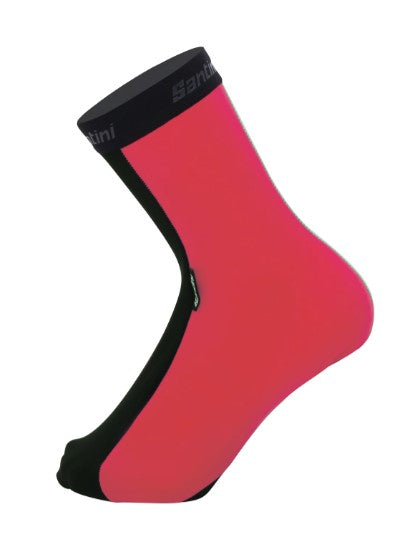 Santini H20 Vega Thermofleece Shoe covers - Granatina (Hi Vis Pink)